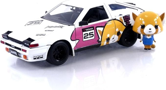 Sanrio 1:24 1986 Toyota Trueno (AE86) Die-cast Car & Aggretsuko Figure