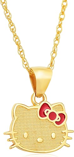 Hello Kitty Sanrio 10k Gold Pendant Necklace 18"