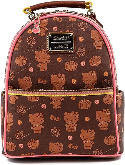 Loungefly Sanrio Hello Kitty Pumpkin Spice Adult Womens Convertible Mini Backpack Purse