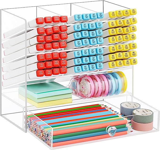 Clear Pen Organizer Storage, Acrylic Desk Organizer