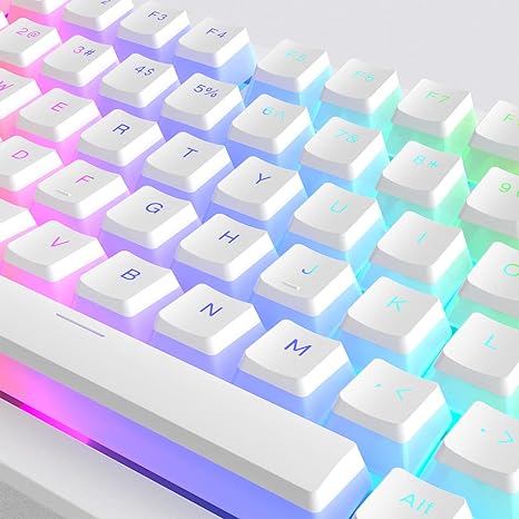 XVX Pudding Keycaps, PBT Keycaps 165 Keys Set Custom Keycap Set, Shine Through Keycaps OEM Profile, Universal Compatibility for 100%, 75%, 65%, 60% Keyboard - White