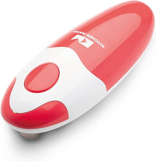 
Kitchen Mama Auto Electric Can Opener Christmas Gift Ideas: Open Your Cans with A Simple Press of Button - Automatic, Hands Free, Smooth Edge, Food-Safe, Battery Operated, YES YOU CAN (Red)