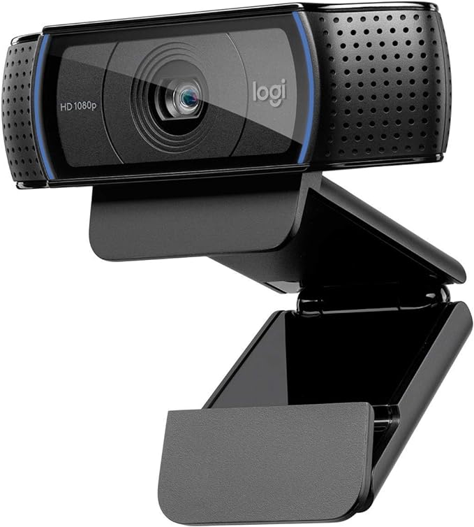 Logitech C920x HD Pro Webcam, Full HD 1080p/30fps Video Calling, Clear Stereo Audio, HD Light Correction, Works with Skype, Zoom, FaceTime, Hangouts, PC/Mac/Laptop/MacBook/Tablet